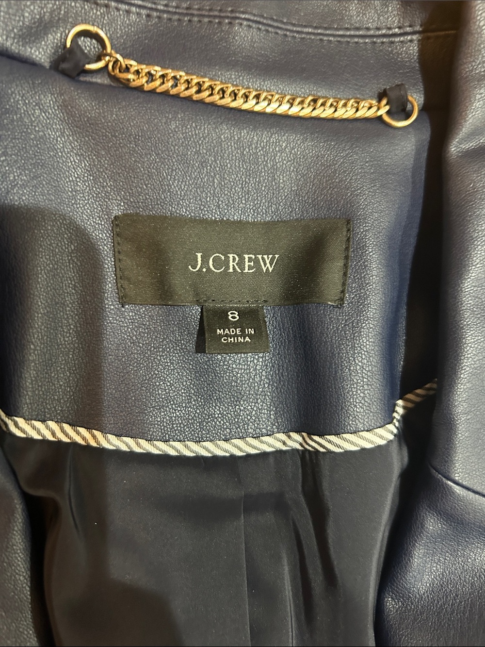 J. Crew Navy Faux Leather Blazer and Shorts Set - Picture 2 of 5